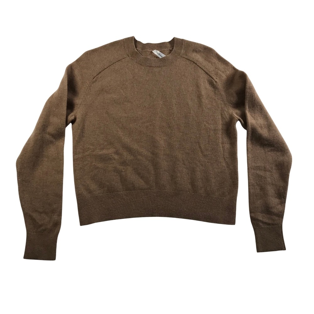 The Group by Babaton 100% Cashmere Crewneck Sweater Camel Brown Medium